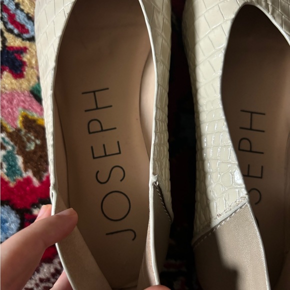 Beige Two-Tone Joseph Pointed-Toe Flats - Picture 2 of 4